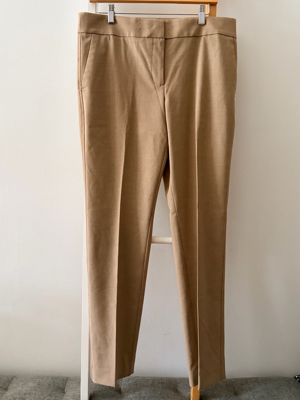 LOFT Camel Slim Straight Trousers